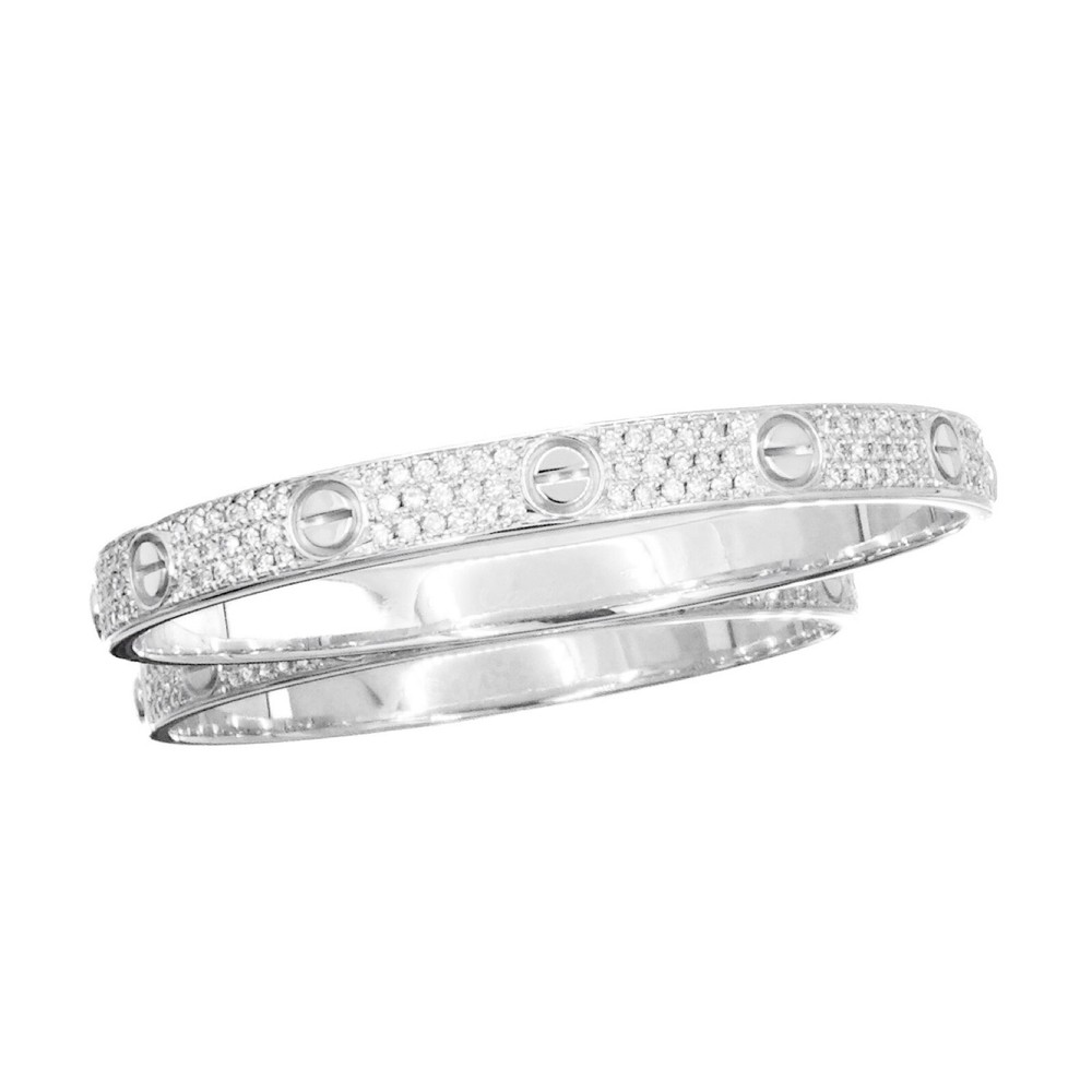 Cartier Love bracelet 17 white gold diamond womens luxury jewelry