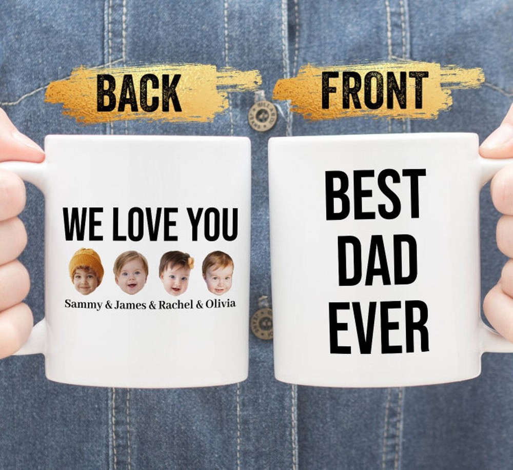 Best Dad Ever Coffee Mug Fathers Day Coffee Mug Custom Photo And Text Mug