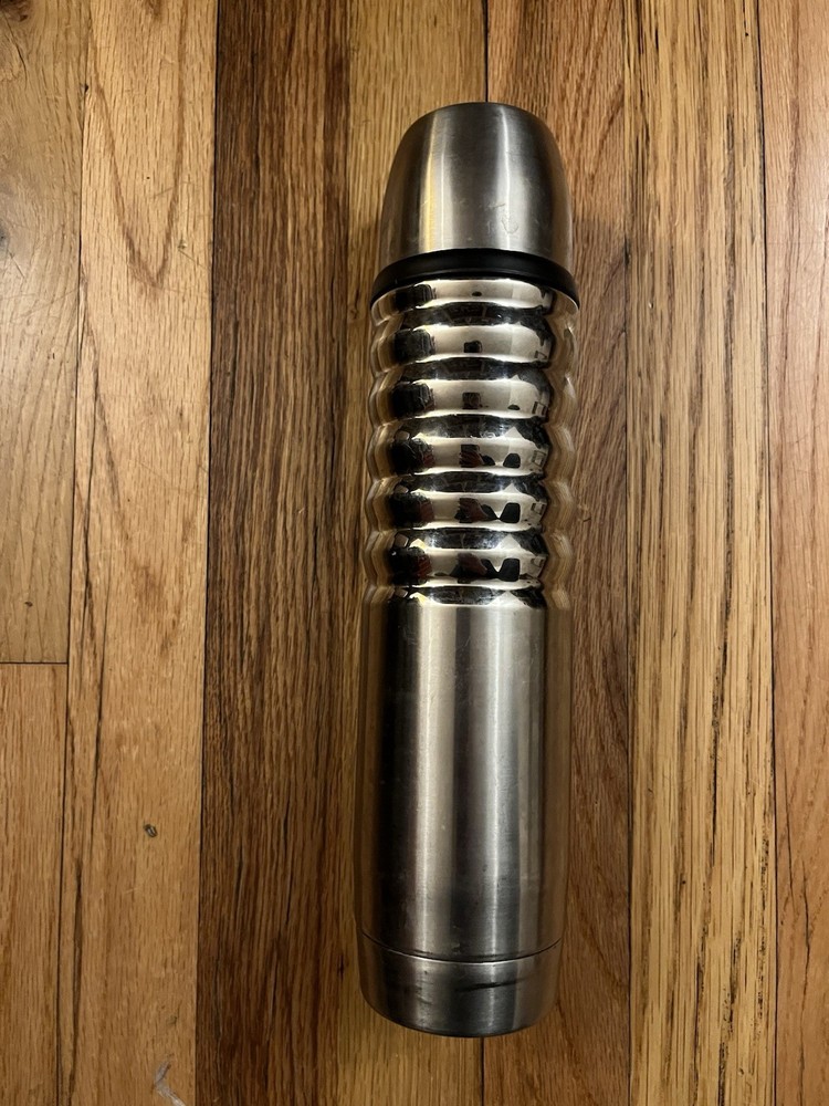 Trudeau Stainless Steel Insulated Vacuum Flask Silver Twist Lid Solid Color