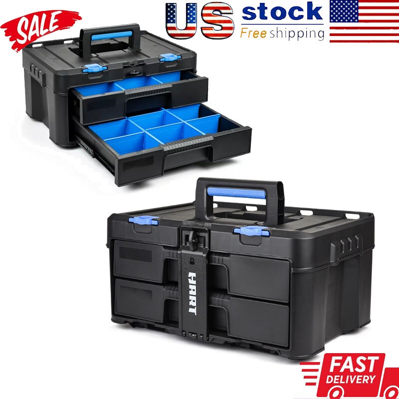 2-Drawer Tool Box Cabinet for Garage Hardware and Craft Storage