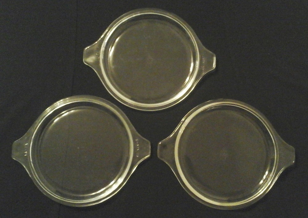 Pyrex 3-Piece Bake Serve & Store 470 C Clear Glass Casserole Lid Set