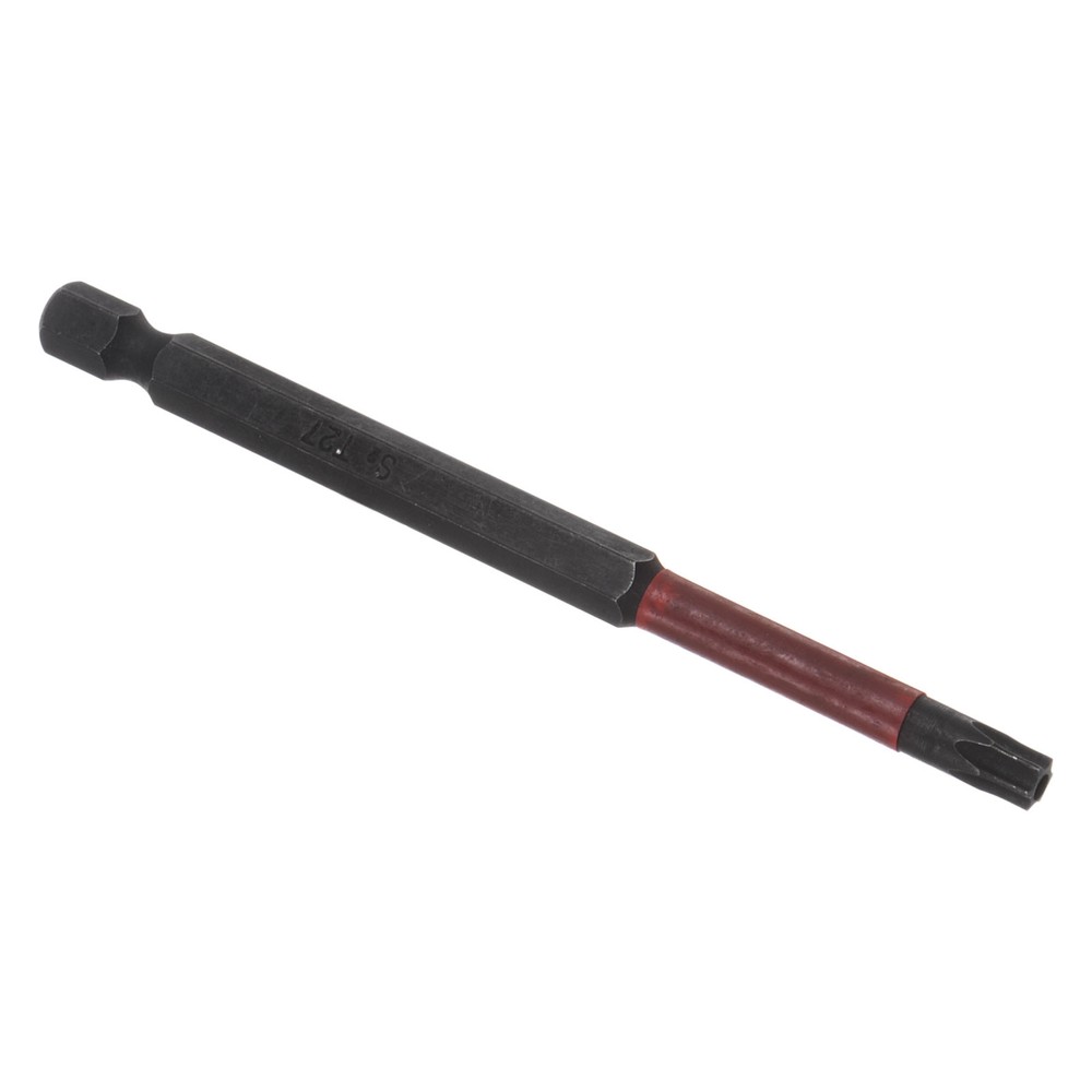 T27 100mm Long Magnetic Tamper Proof Black Torx Screwdriver Bit 6 Point