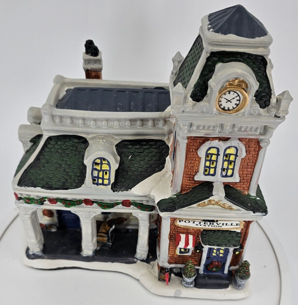 Holiday Time Vintage Victorian Christmas Village Train Station 2017