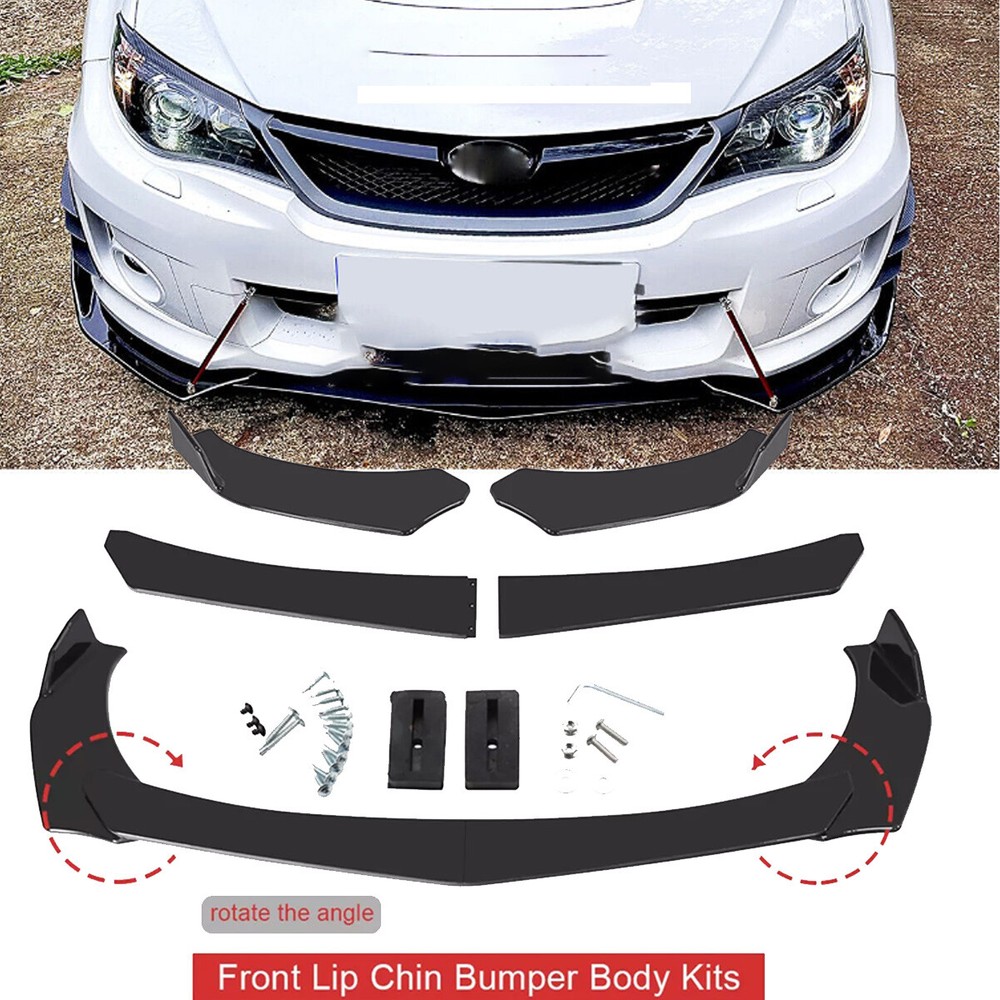 Glossy Black Front Bumper Lip Splitter & Spoiler for Subaru WRX STI