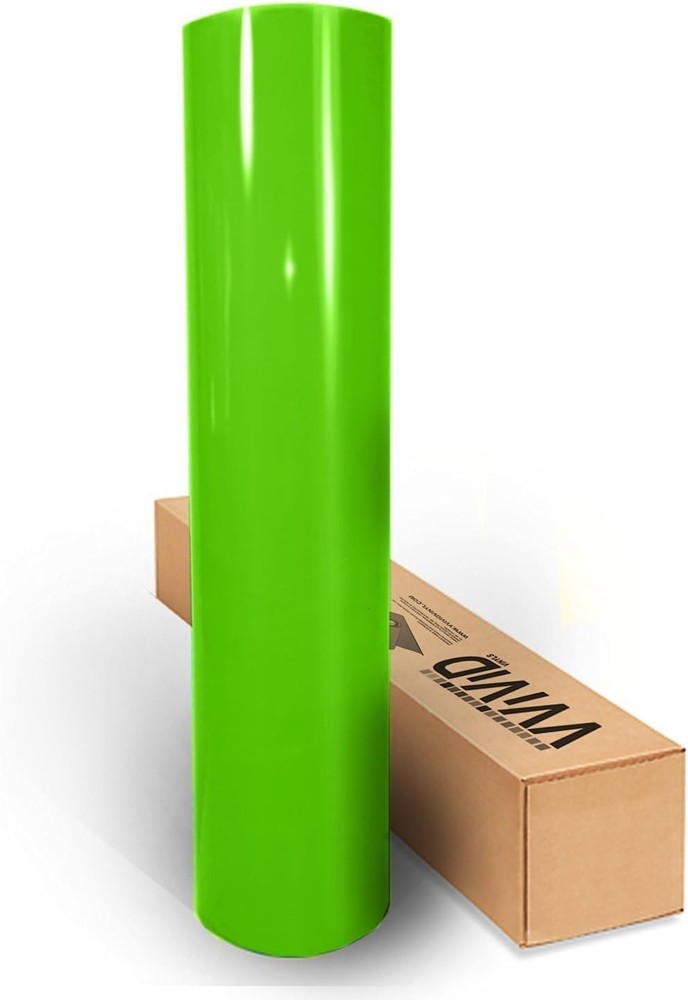 VViViD Lime Green Gloss Car Wrap Vinyl Roll 60in x 1ft Self-Adhesive