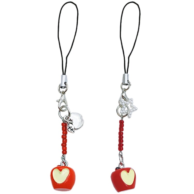 Vibrant Resin Fruit Keychain Lanyard Phone Strap Wristband