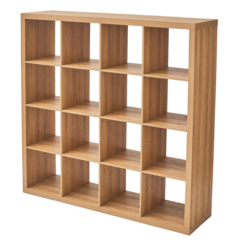 16-Cube Storage Organizer Bookcase Display Compartment Open Back Home Office
