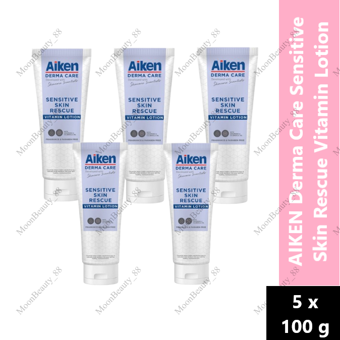 5 x AIKEN Derma Care Sensitive Skin Rescue Vitamin Lotion Quick Absorption 100g