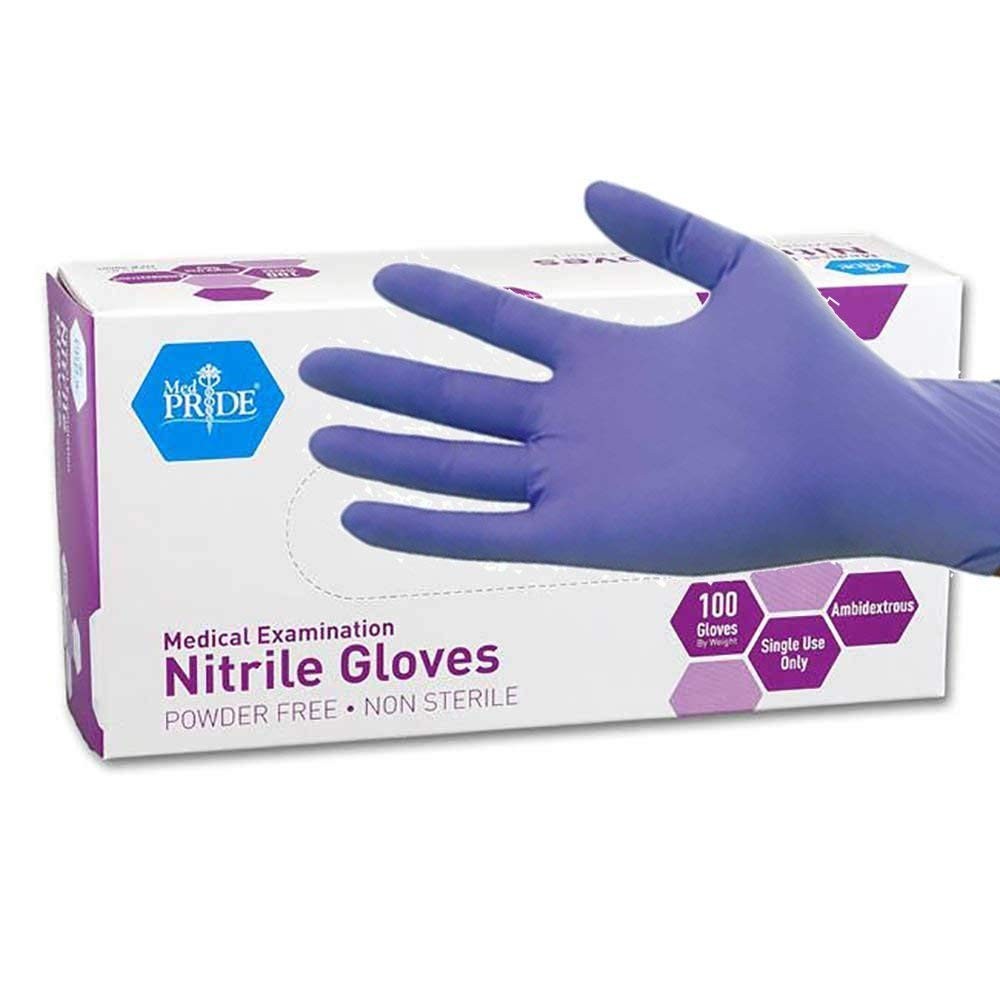 MedPride Powder-Free Nitrile Exam Gloves Large 100-Count