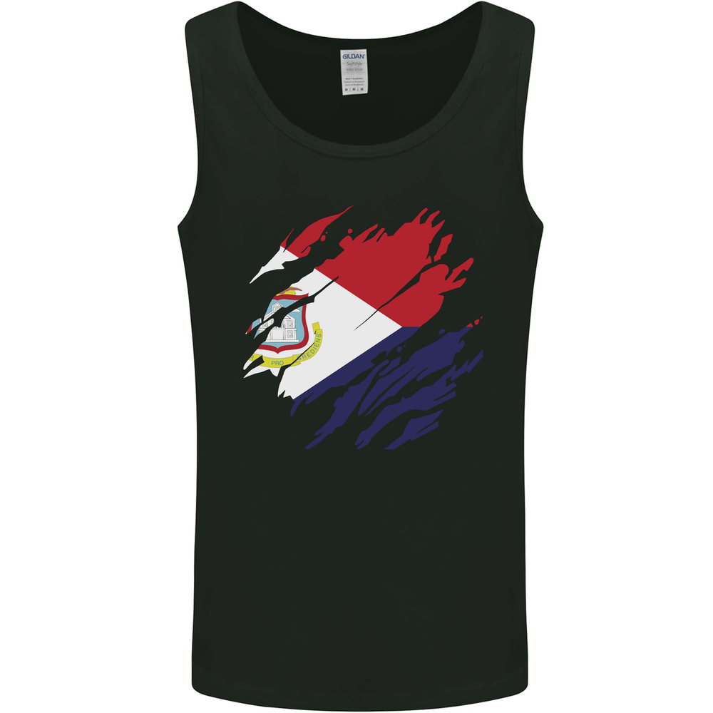 Torn Flag Saint Martin Mens Vest Tank Top
