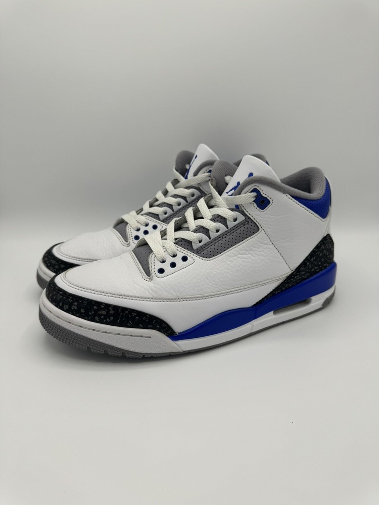 Jordan 3 Racer Blue Sneakers Men's Size 9.5