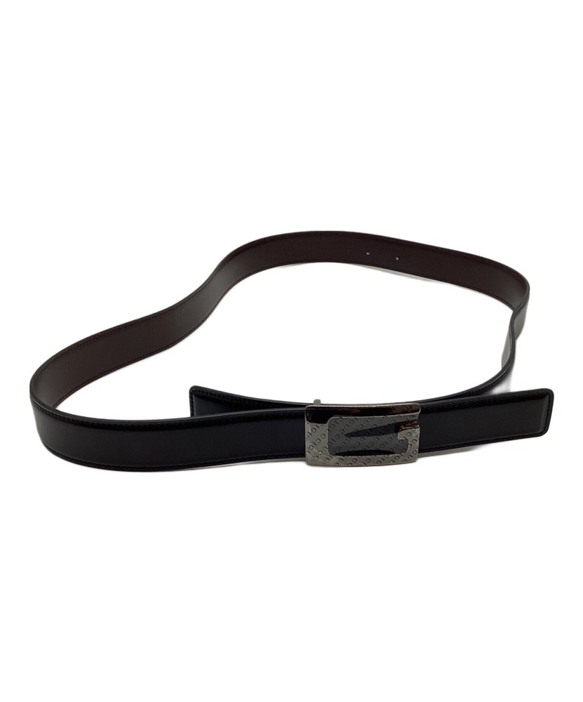 GUCCI buckle belt G Logo Black Leather Authentic Made in Italy Used hardware