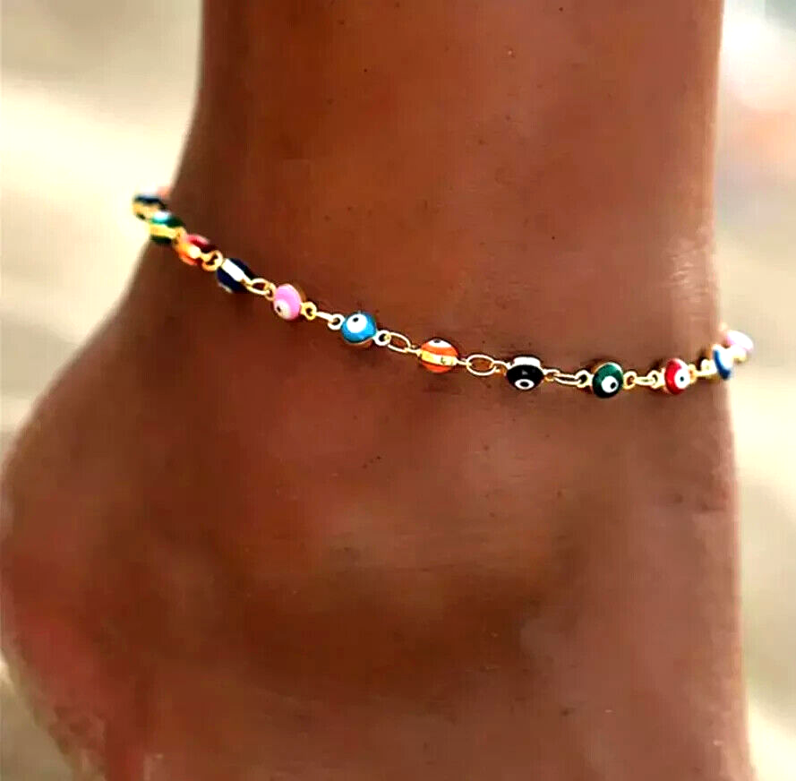 Women Fashion Anklet Gold Plated Evil Eye Ankle Bracelet Foot Jewelry Hot,Hot