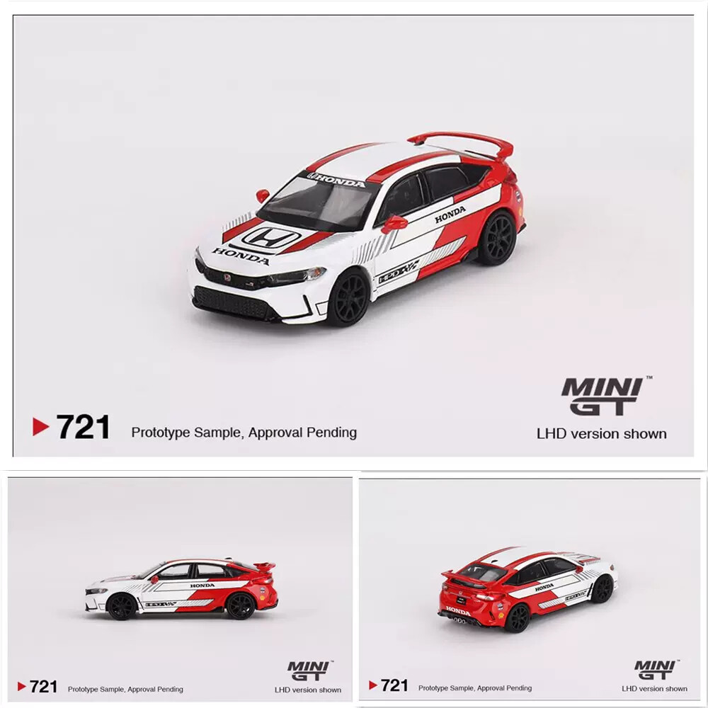 MINI GT 1:64 Civic Type R #2 2023 Pace Car White Diecast Model Car