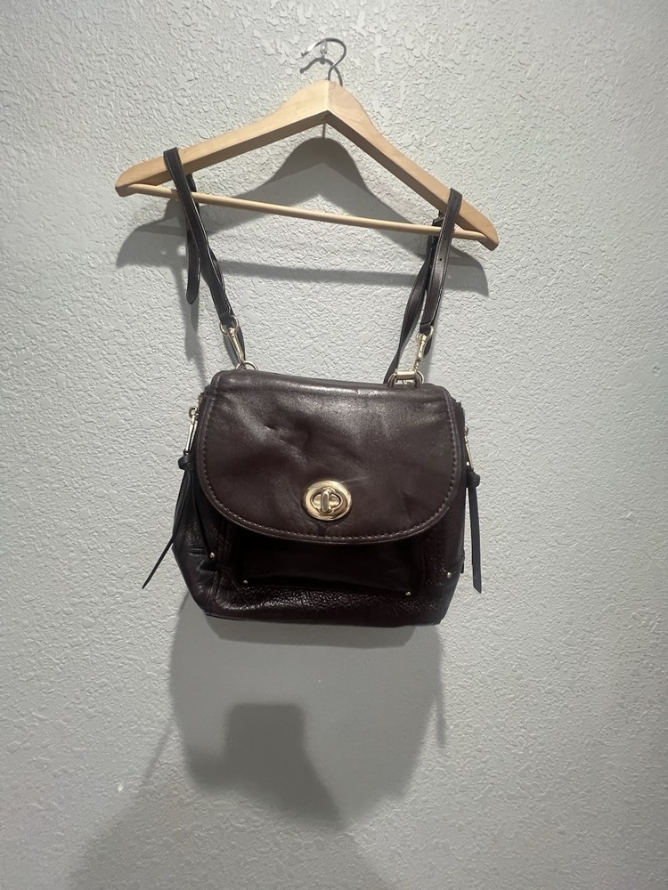 Coach Faye Dark Purple Convertible Backpack Rare Limited Edition