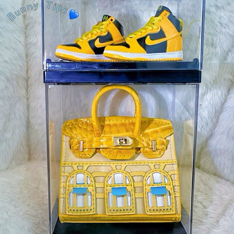 Cute Leather Mini Wallet Lipstick Bag Keychain Charm for AirPod Ladies Car Accessory