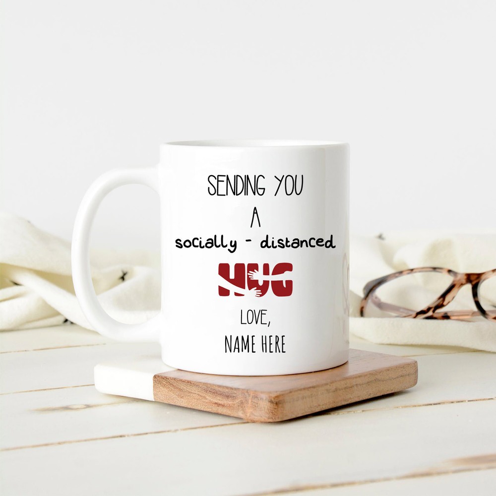 Personalized Social Distanced Hug Mug Nurse Gift Best Friend Gift Personalized