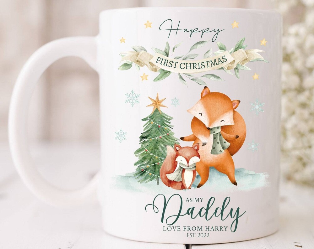 First Christmas Dad Mug Personalized New Dad Gift 2022