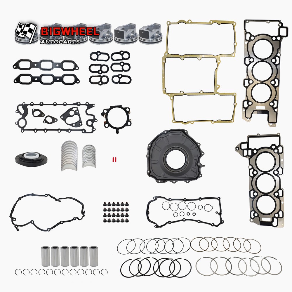 AJ126 Engine Rebuild Gasket Piston Kit Bearing Set for Jaguar Land Rover 3.0L V6