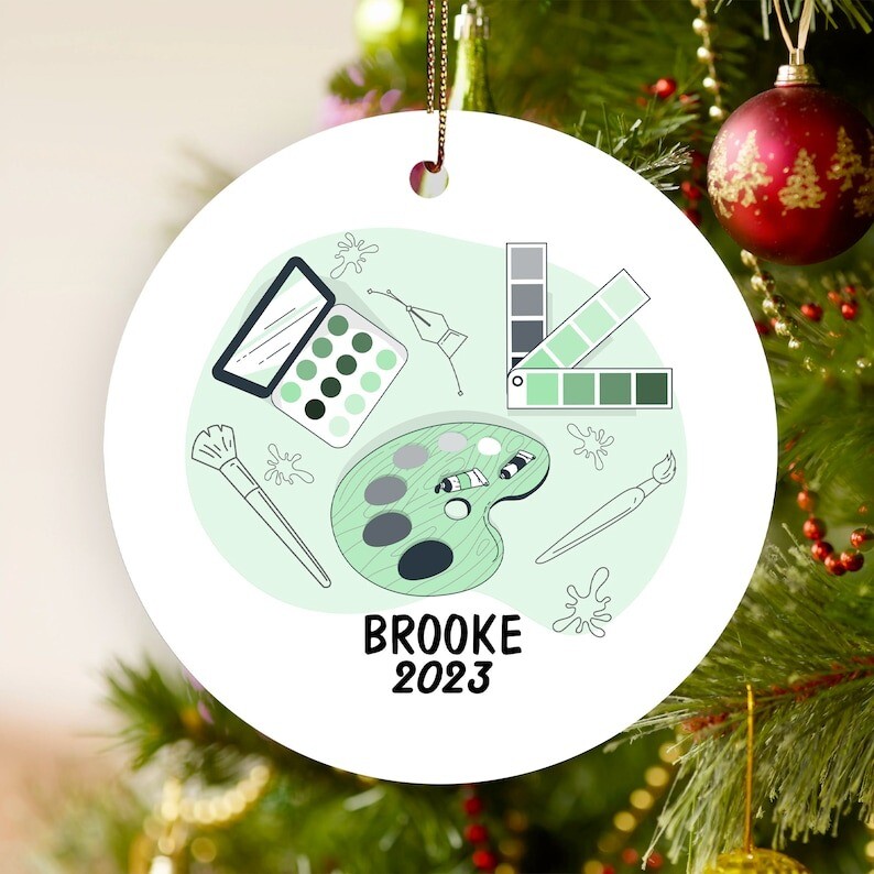 Personalized Artist Ornament, Art Teacher Ornament, School Art Ornament, Gift...