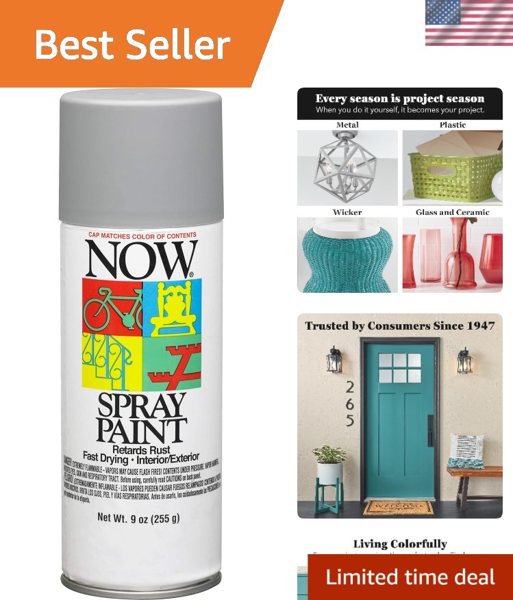 9-Oz Gray Spray Paint Primer for Wood - Indoor & Outdoor Use