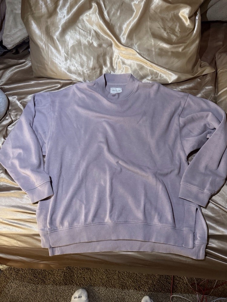American Eagle Lavender Fleece Pullover Sweatshirt Women's Size M Long Sleeve