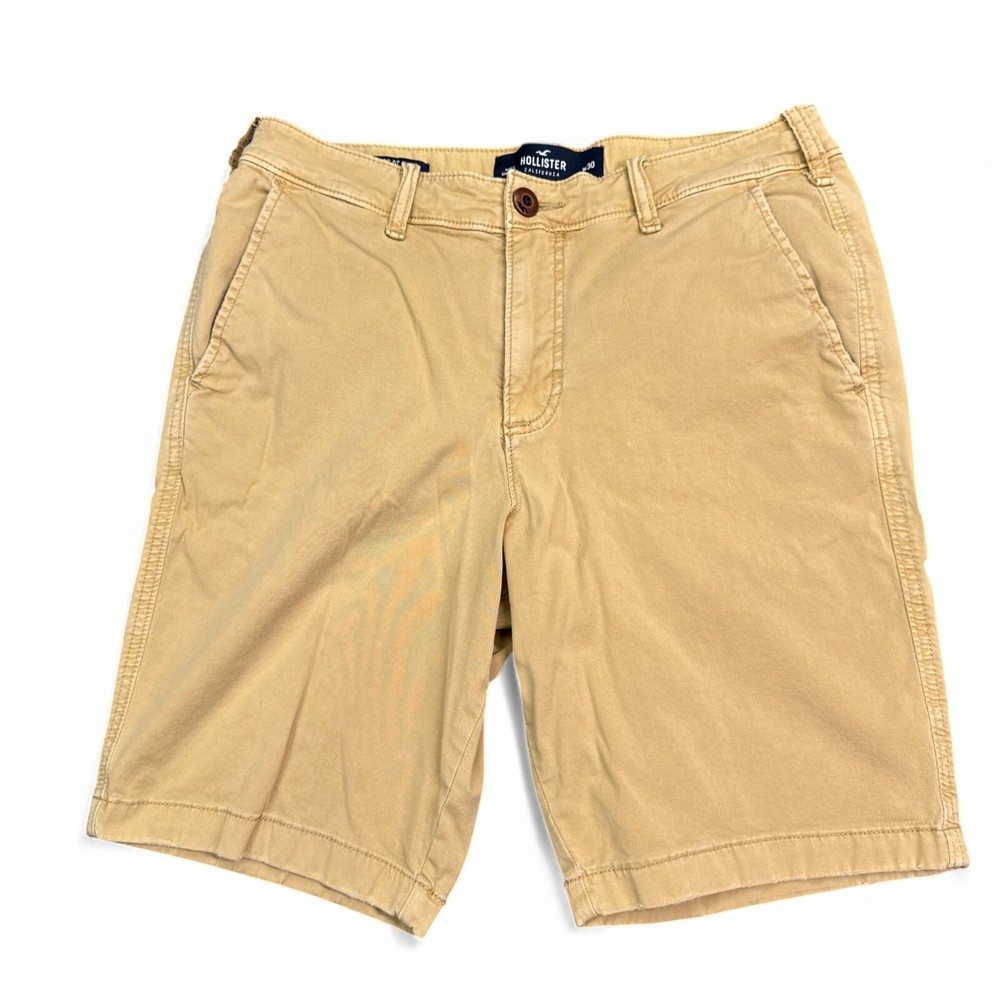 Hollister Classic Fit Chino Shorts Mens Size 30 Beige Khaki Epic Stretch