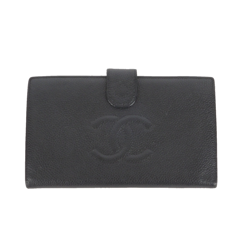 CHANEL Coco Mark Caviar Leather Long Wallet Purse Luxury Designer OP: €700
