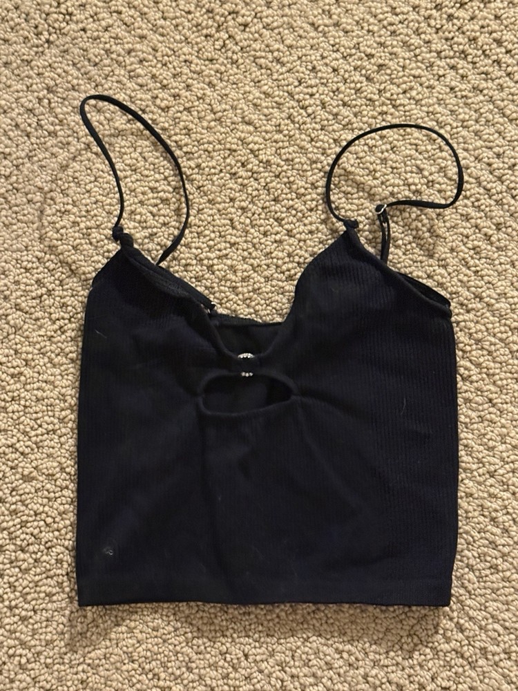 out from under urban outfitters Black Ribbed Cami Crop Top Tank Women’s Size XS