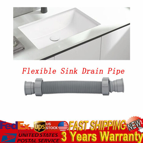 Bathroom Kitchen Flexible Tube Pipe Sink Basin Water 1-1/2 P-Trap Drain Hose