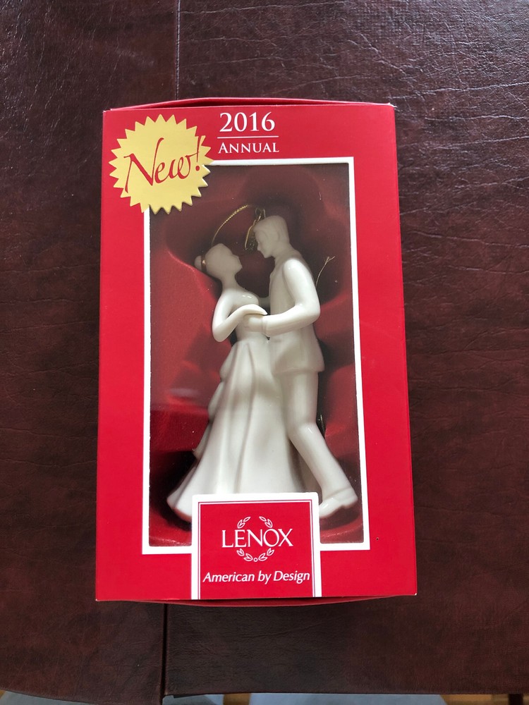 Lenox Porcelain Bride & Groom Ornament Gold Tassel New in Box 2016