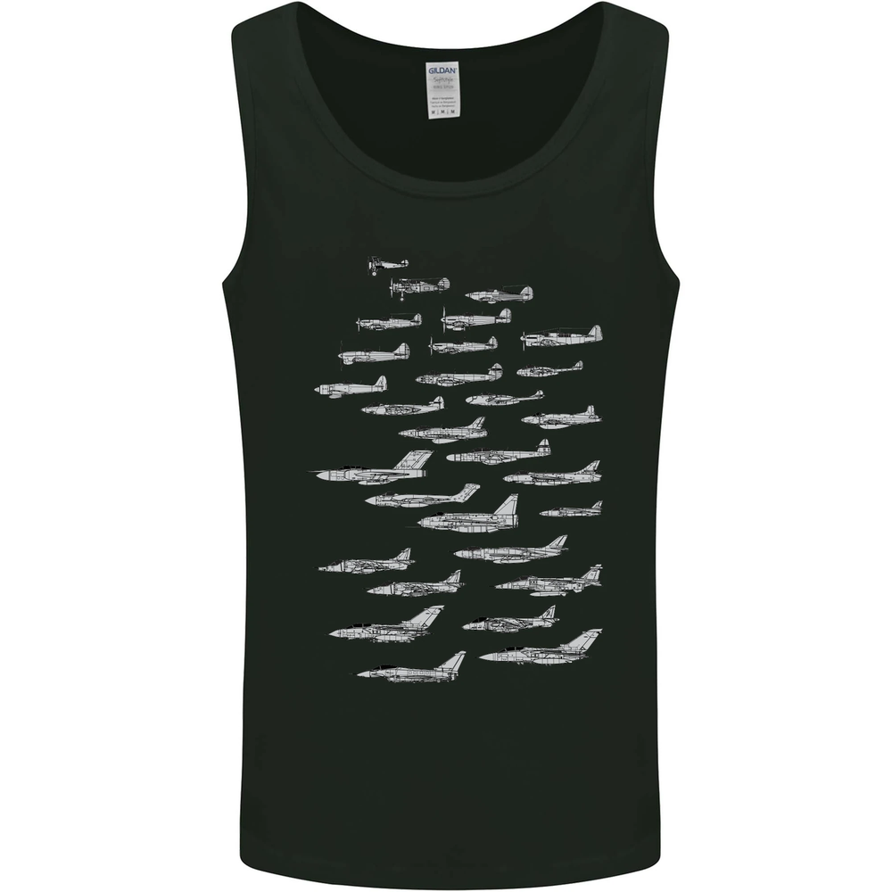 British RAF Fighters Royal Air Force Planes Mens Vest Tank Top