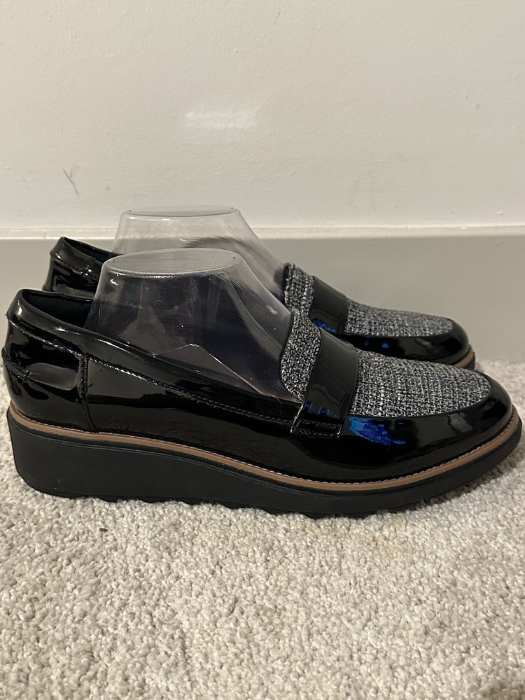 Clark’s Women’s Gray/Black Tweed Loafers Size 10