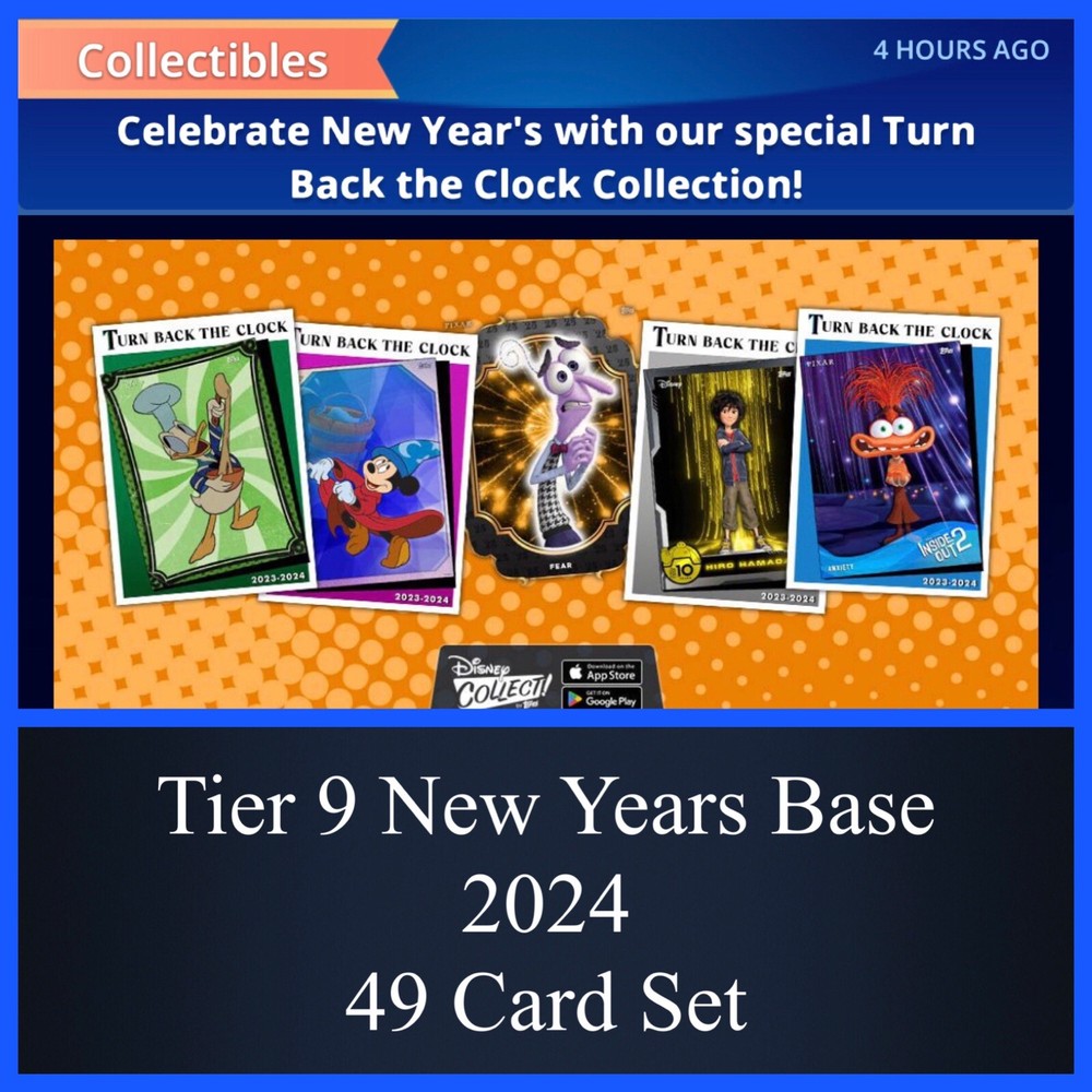 NEW YEARS BASE 2024 FIREWORKS TIER 9 SET 49 CARDS-TOPPS DISNEY COLLECT DIGITAL-image