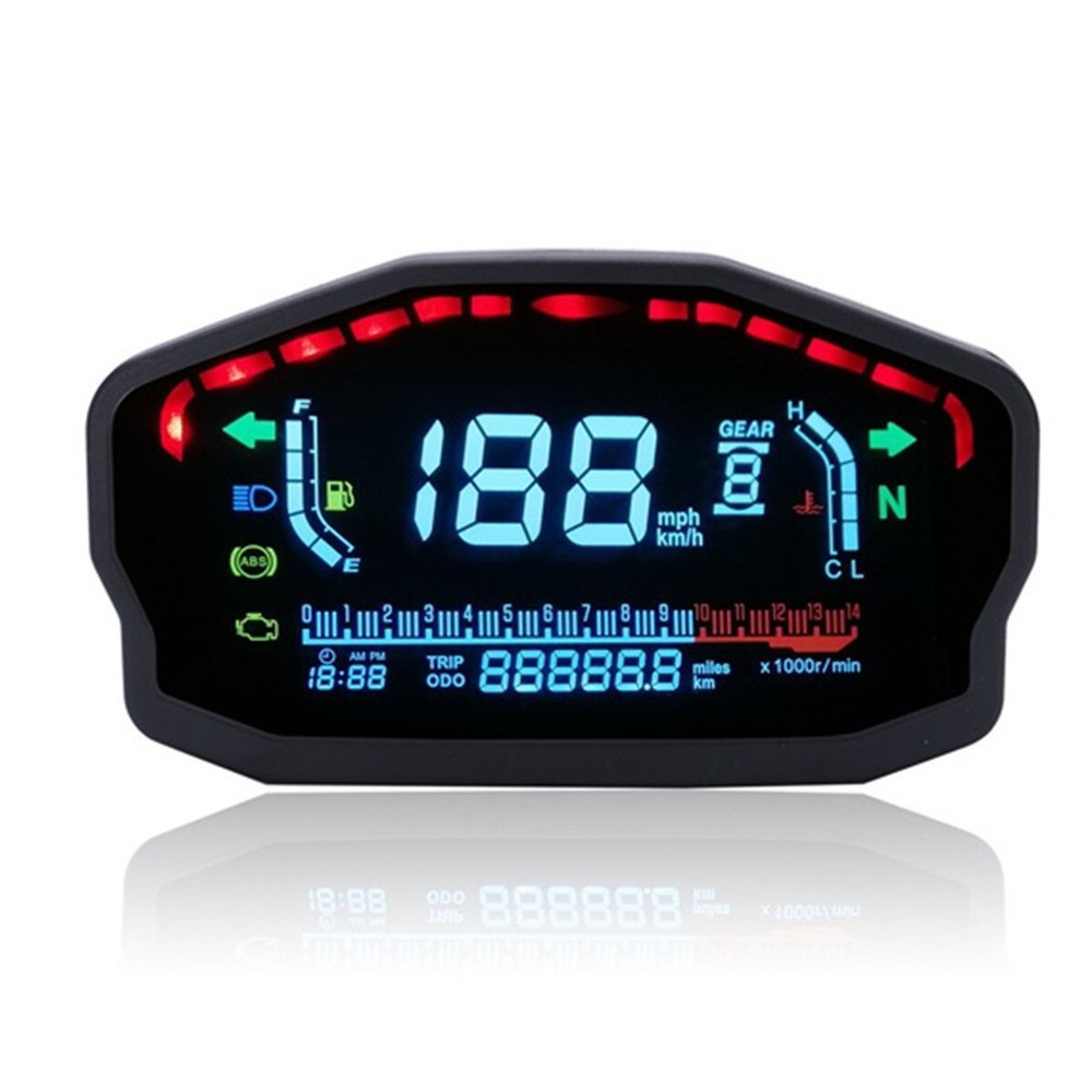 Motorcycle Speedometer Odometer Tachomer Water Temperature Gauge RPM Waterproof