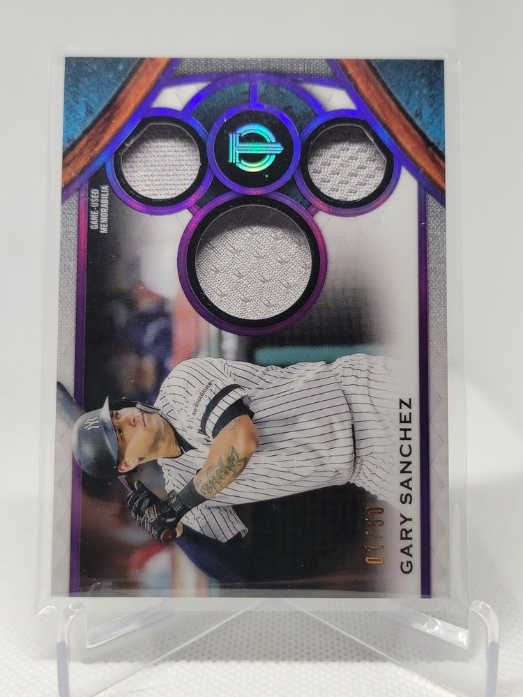 2021 Topps Tribute Tribute Triple Relics Purple 01/50 Gary Sanchez #TTR-GS B3A