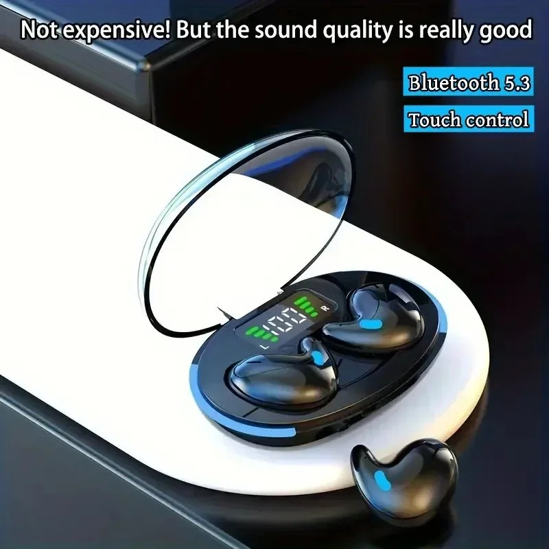 Invisible Sleep Wireless Earbuds Bluetooth 5.3 Headset TWS Waterproof Earphone