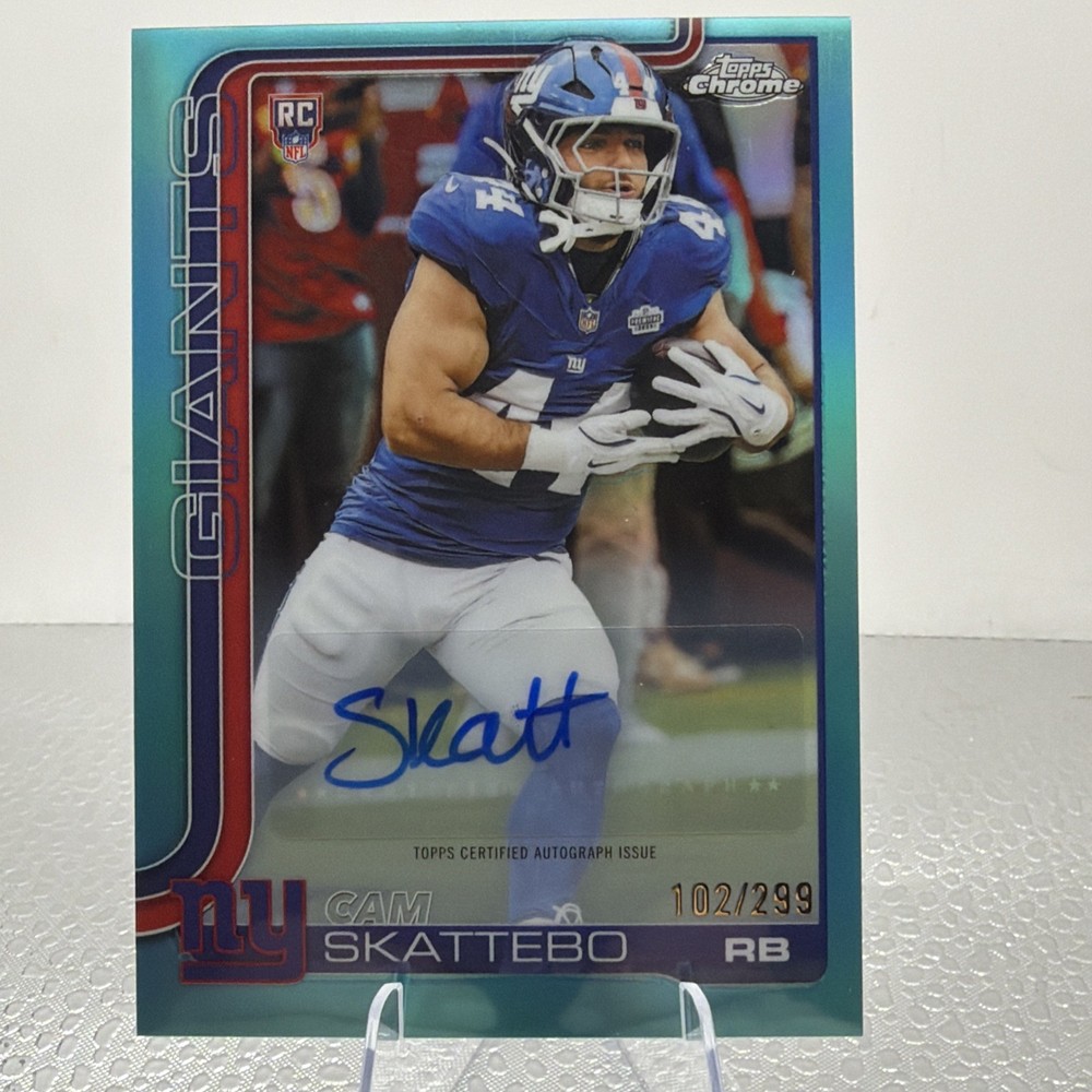 CAM SKATTEBO 2025 TOPPS CHROME ROOKIE AQUA REFRACTOR AUTO /199 #RA-CS Pristine
