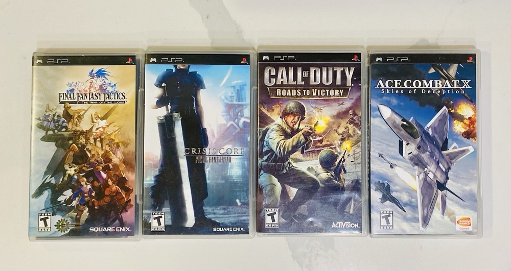 Lot of  4 PSP Games:Final Fantasy Tactics & VII(7): Call Of Duty & Ace Combat X