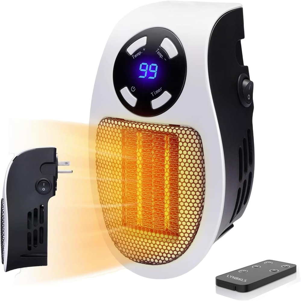 Upgrade Smart Plugin Wall Space Heater,450WProgrammable Portable Electric Heater