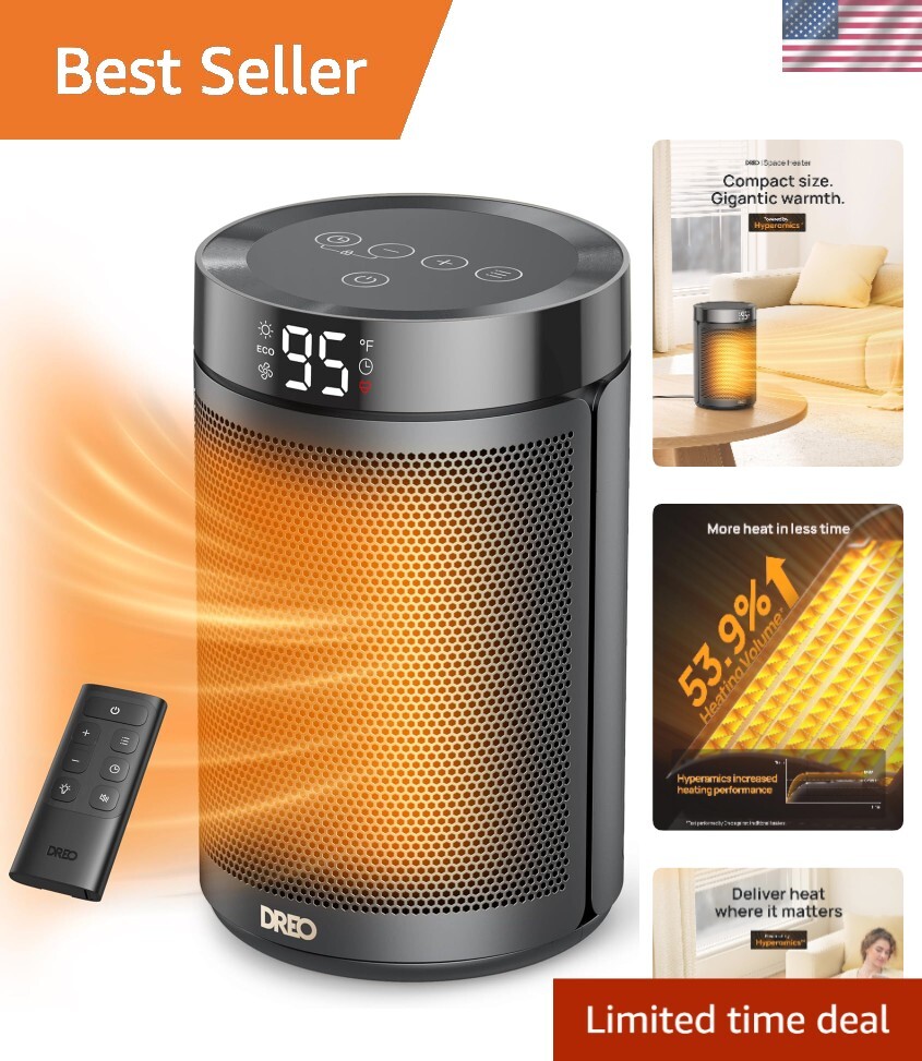 Indoor Electric Heater with Adjustable Thermostat & Timer - Ultra Quiet Design