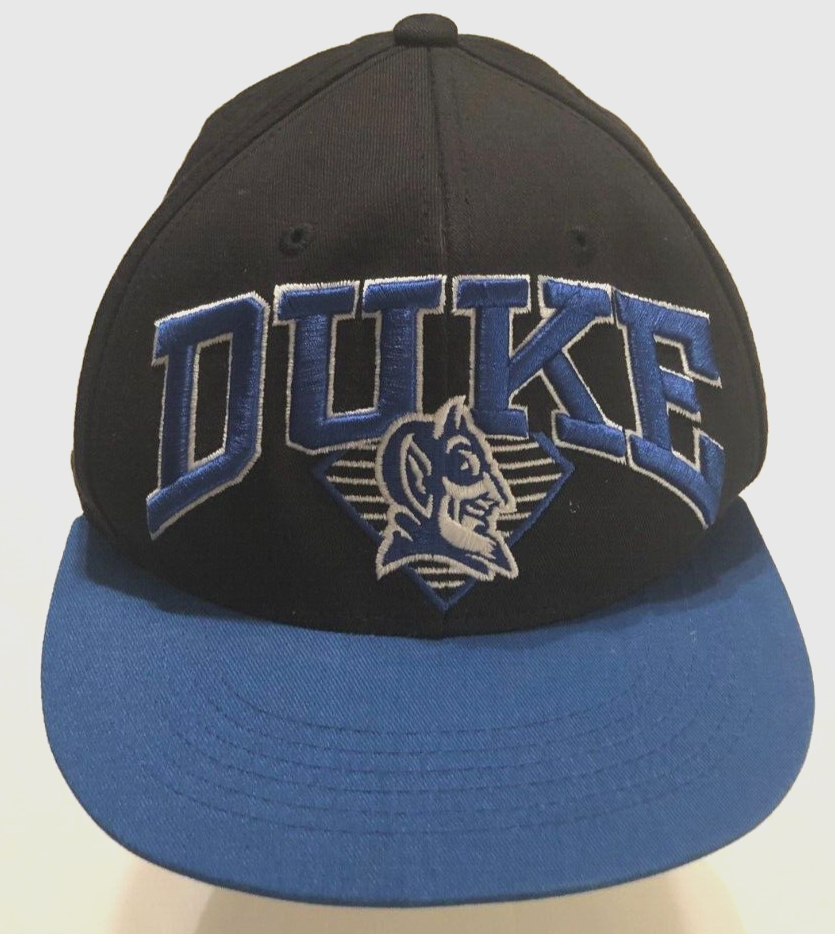 DUKE BLUE DEVILS Black Embossed NCAA Baseball Hat ACC 90s Basketball Cap 1 Size