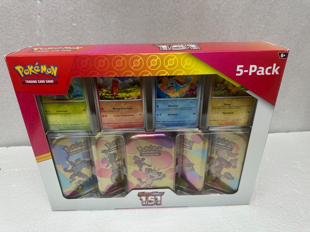 POKEMON Scarlet & Violet - 151 (5-Pack) Mini Tins w/ 4 Promos Costco Bundle 🆕 ✅