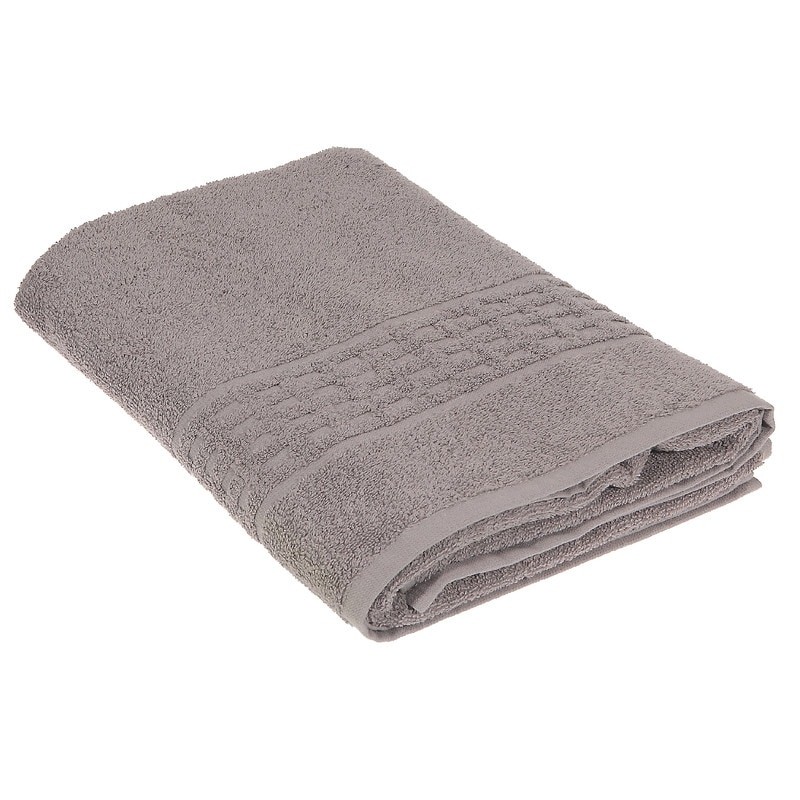 Luxury Basketweave Bath Towel Set - 2 Light Gray 27x50 Towels