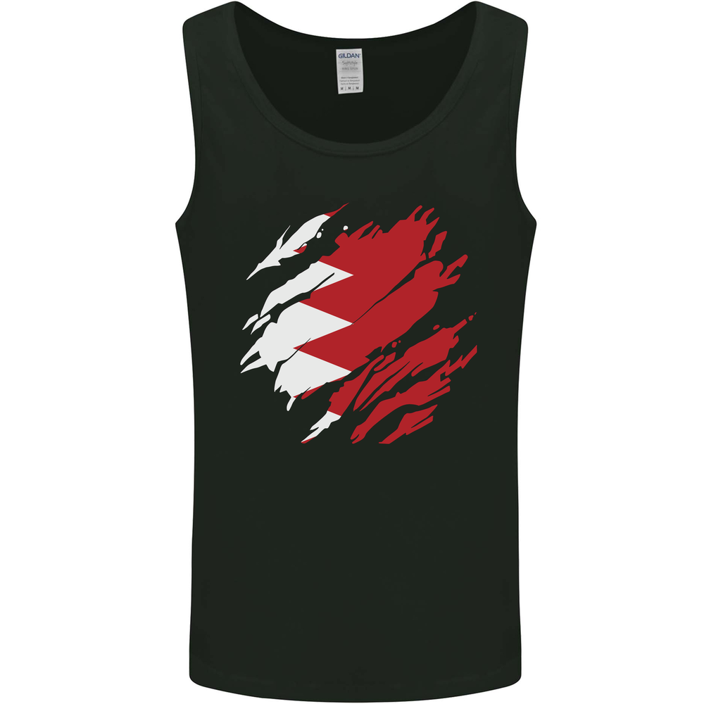 Torn Bahrain Flag Bahraini Day Football Mens Vest Tank Top