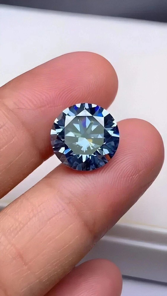 2 Ct Lab Grown Royal Blue Diamond Round Cut VVS1 D Grade Certified Stone
