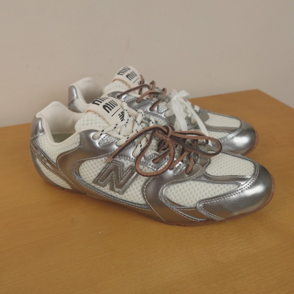 New Balance Miu Miu 530 SL Sneakers Womens 40 IT 10 US White Metallic Silver
