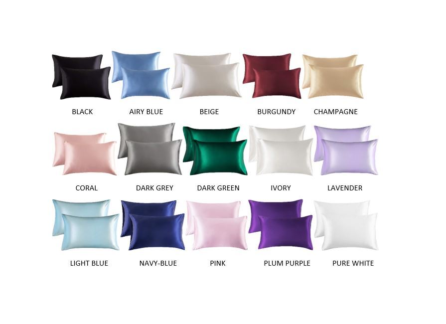Satin Pillow Cases: All colors + Sizes
