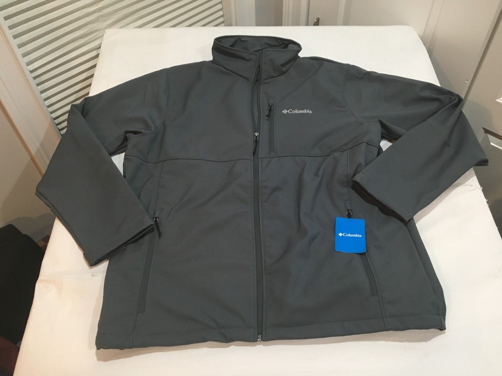 NWT $130.00 Columbia Mens Ascender Softshell Jacket Navy Gray B&T Size 5X