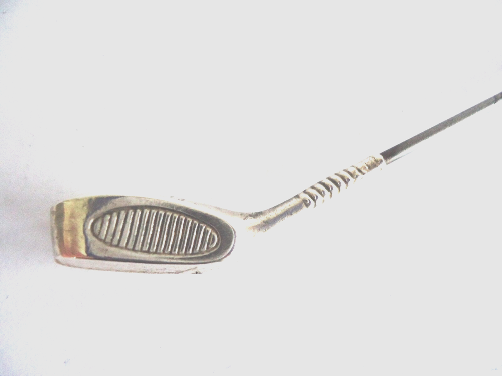 Antique Edwardian Silver Golf Club Long Hatpin 1909.